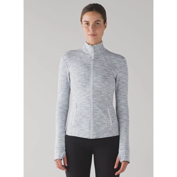Women's Grey White Lululemon Define Jacket Wee Are From Space Sweatshirt Sz 6 - Picture 1 of 11